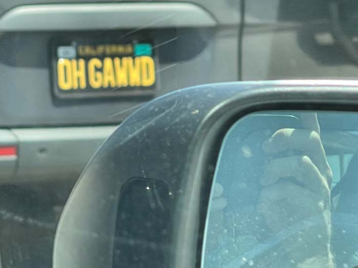 OHGAWWD vanity license plate meaning Oh God!