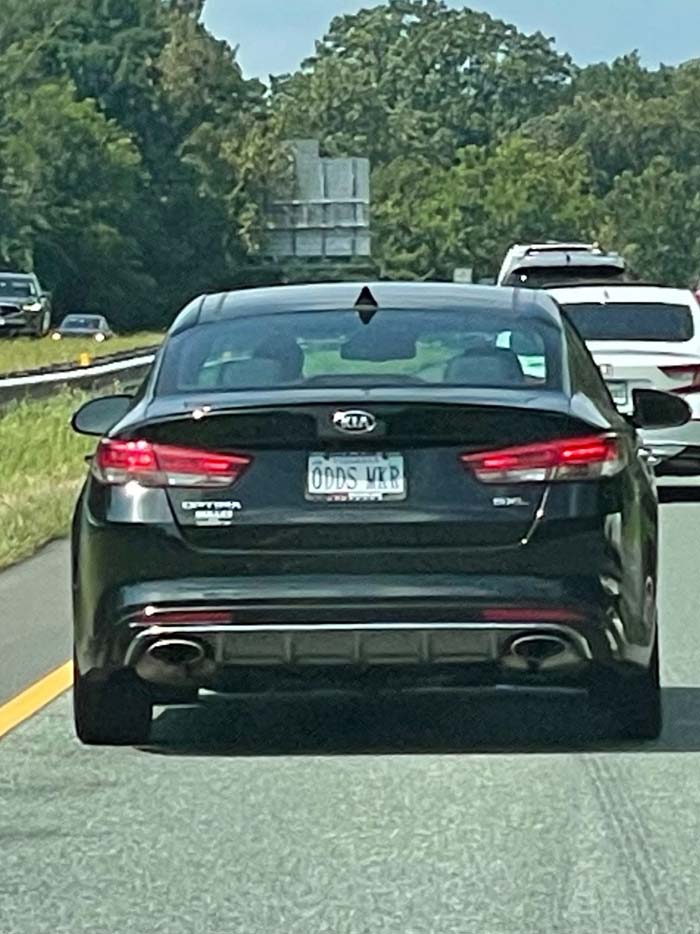 ODDSMKR vanity license plate meaning Odds Maker
