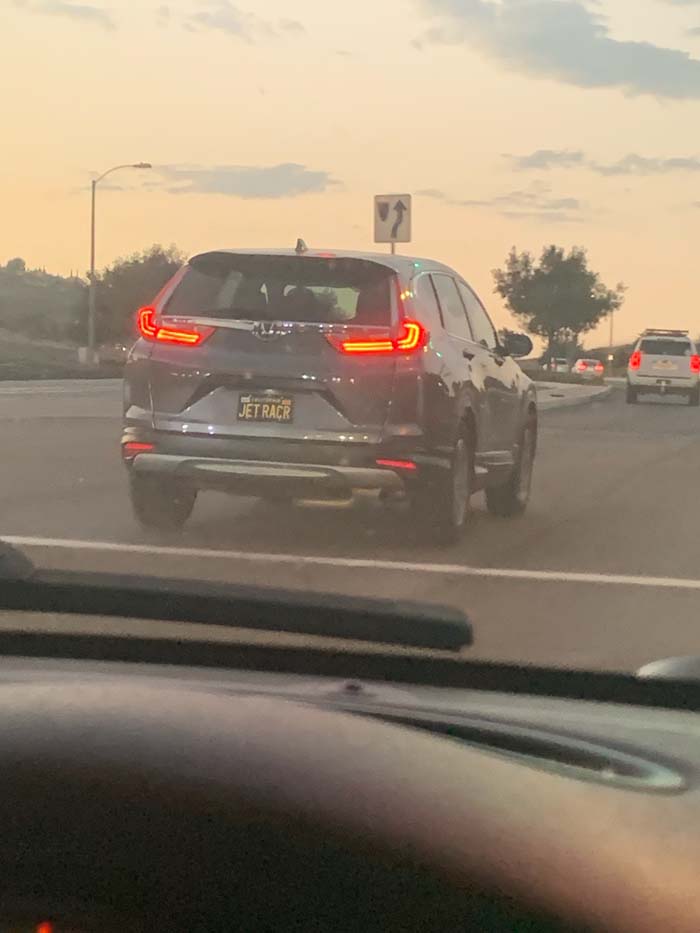 JETRACR vanity license plate