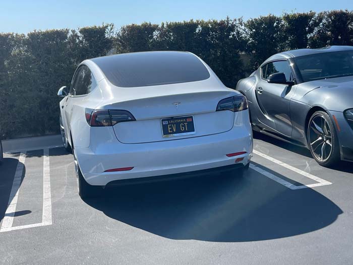 EVGT vanity license plate meaning Electric Vehicle GT