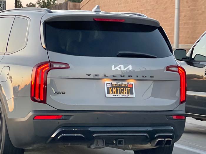 KNIGHT vanity license plate
