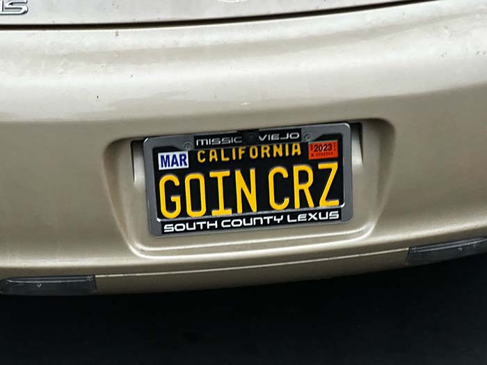 GOINCRZ vanity license plate