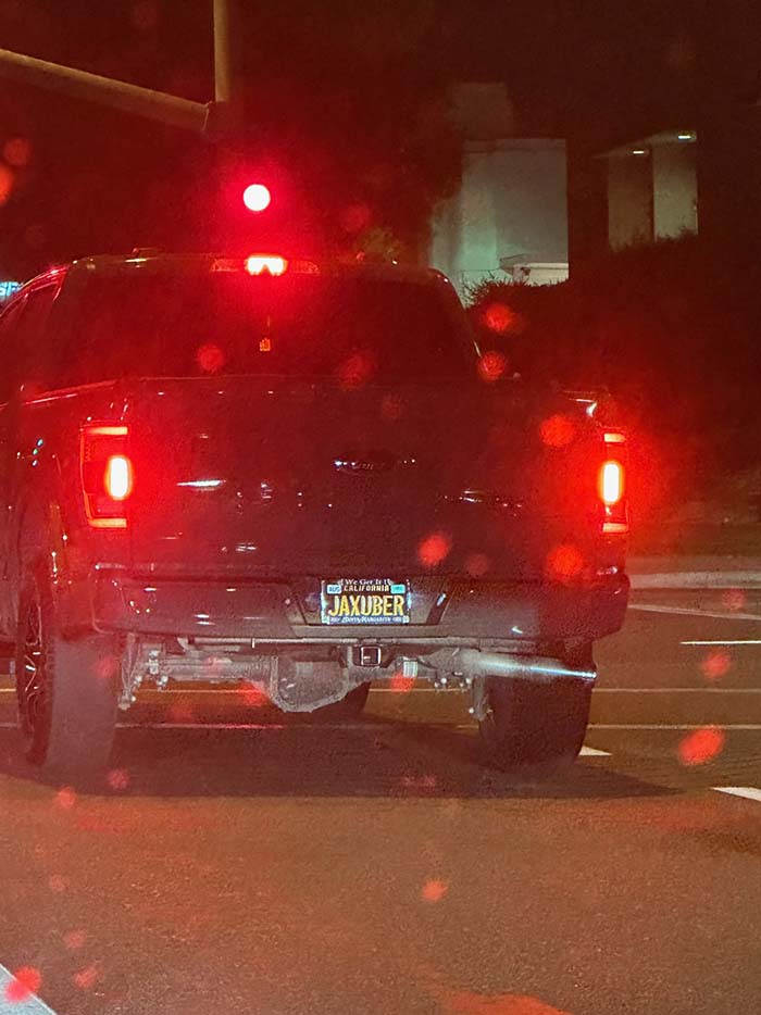 JAXUBER vanity license plate meaning Jack's Uber