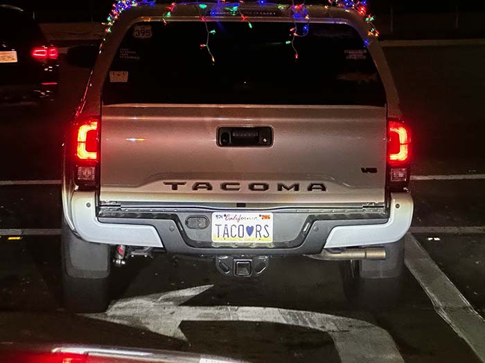 TACORS vanity license plate