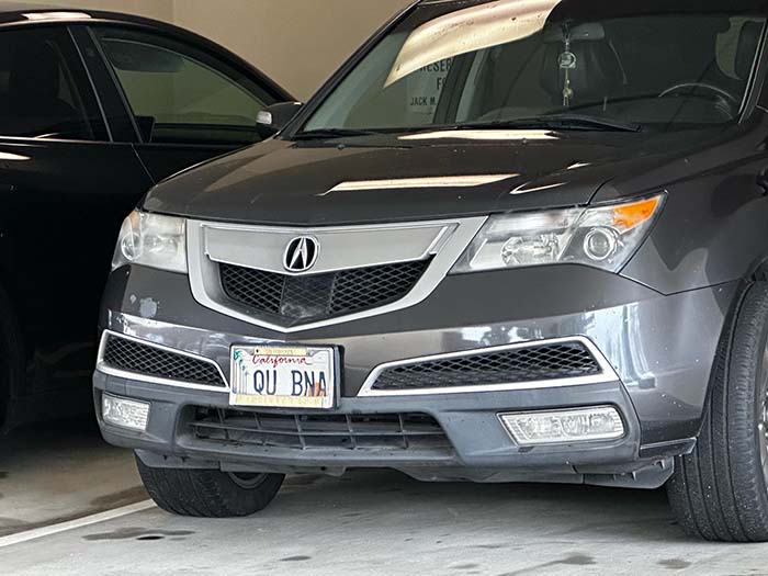 QUBNA vanity license plate