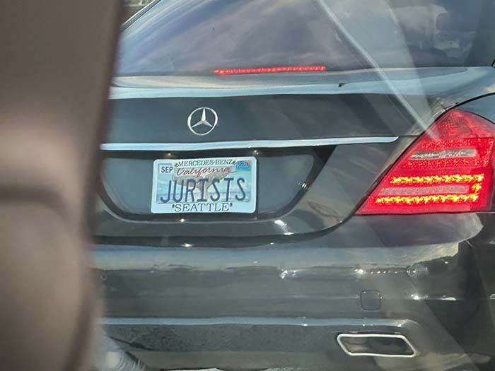 JURISTS vanity license plate