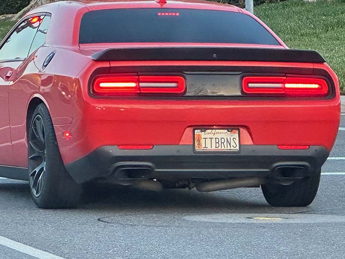 ITBRNS vanity license plate meaning It Burns