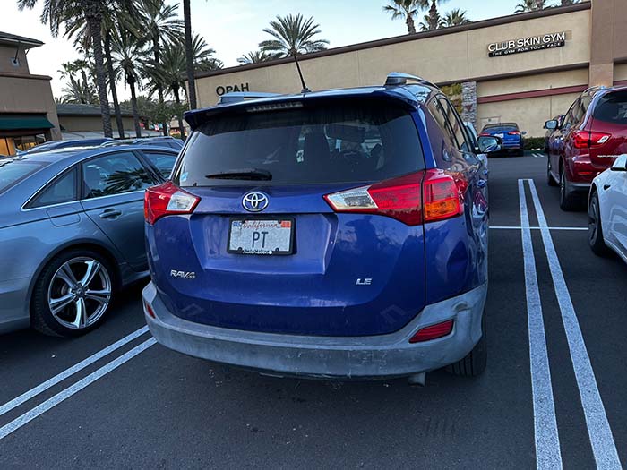 PT vanity license plate