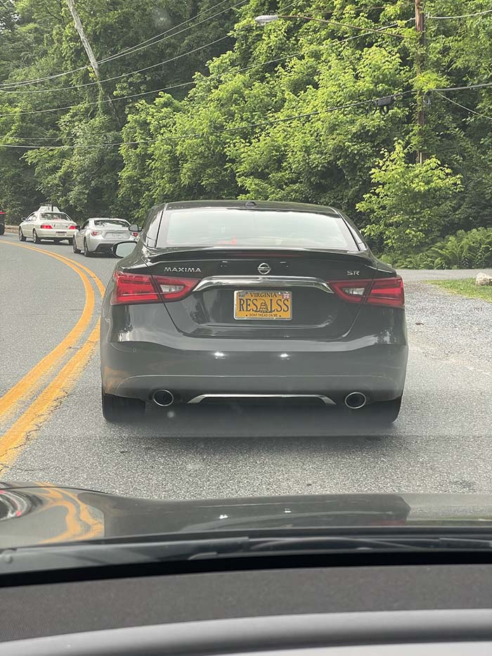 RESLSS vanity license plate meaning Restless