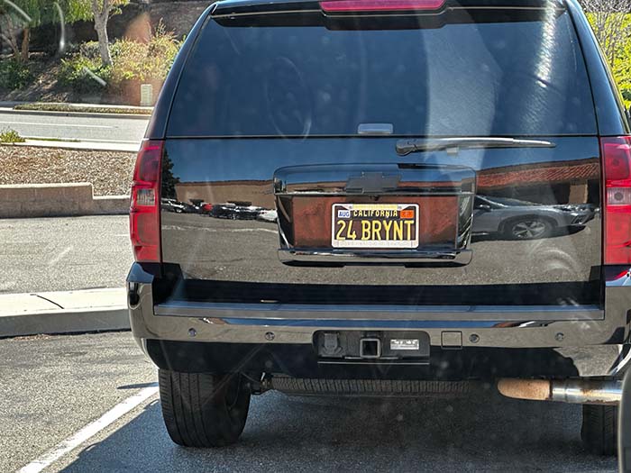 24BRYNT vanity license plate meaning #24 (Kobe) Bryant