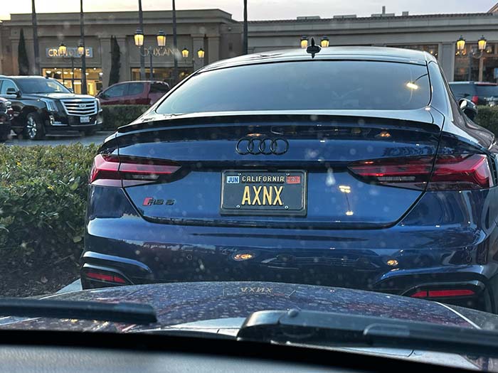 AXNX vanity license plate