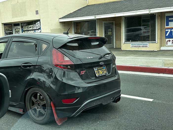 SLOWEGG vanity license plate meaning Slow Egg