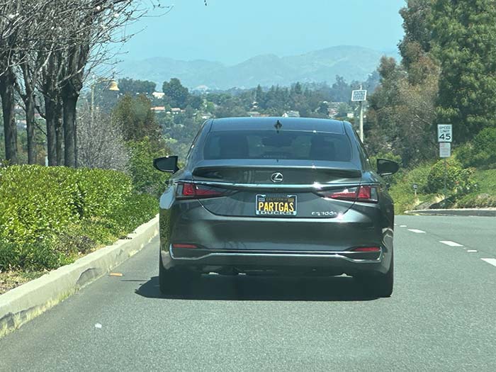 PARTGAS vanity license plate meaning Part (with) Gas