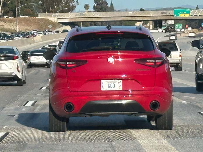 GOD vanity license plate
