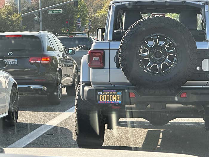 BOOMB vanity license plate meaning Bomb!
