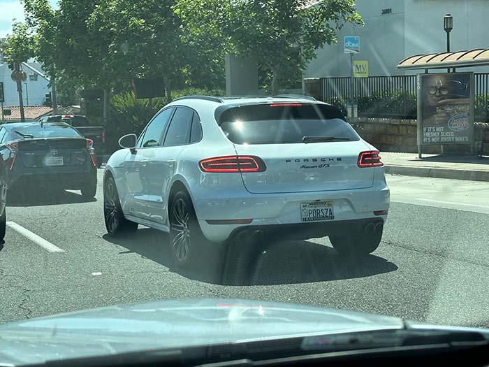 PORSZA vanity license plate meaning Porsche