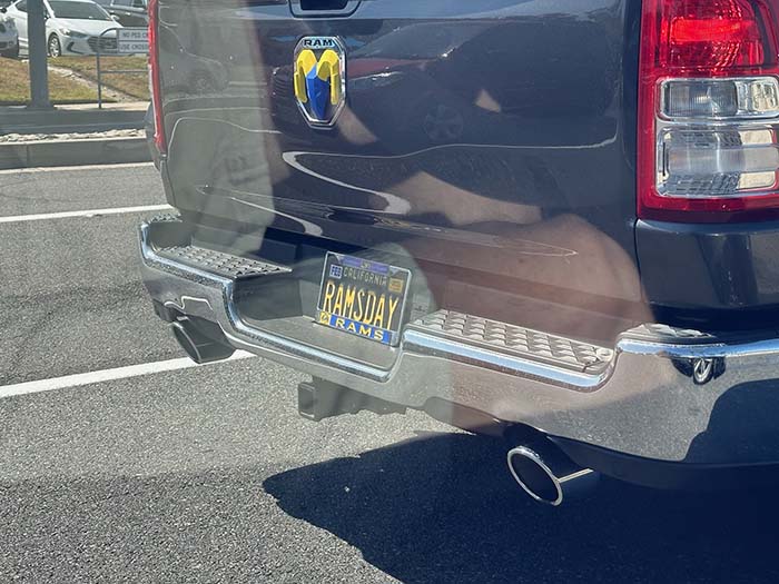 RAMSDAY vanity license plate meaning (Los Angeles) Rams Day