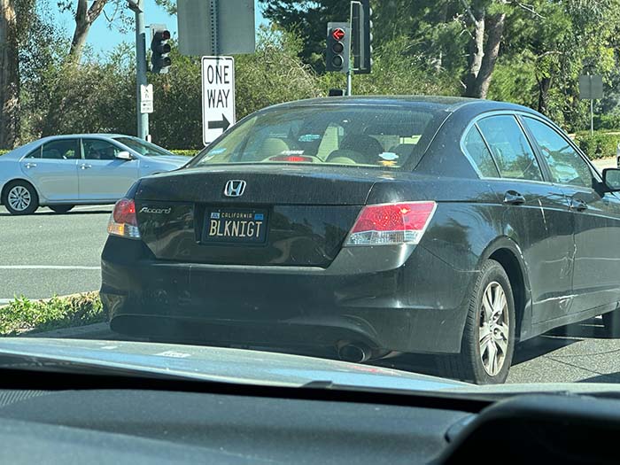 BLKNIGT vanity license plate