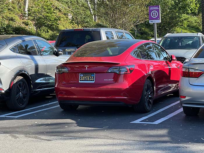 SXYTESS vanity license plate meaning Sexy Tesla