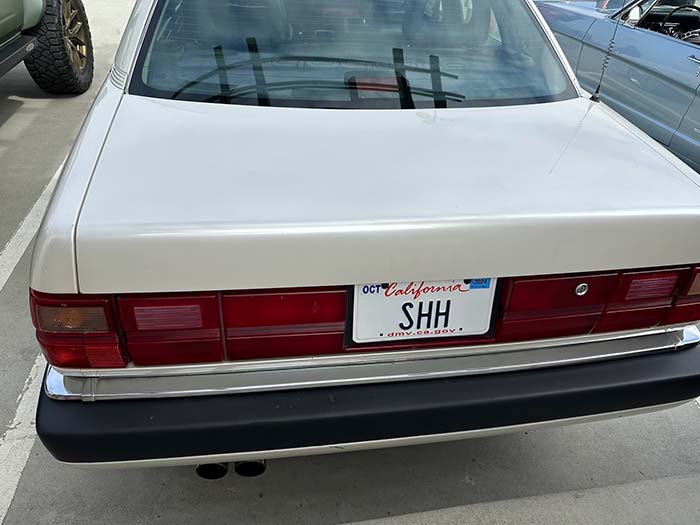 SHH vanity license plate meaning Shh