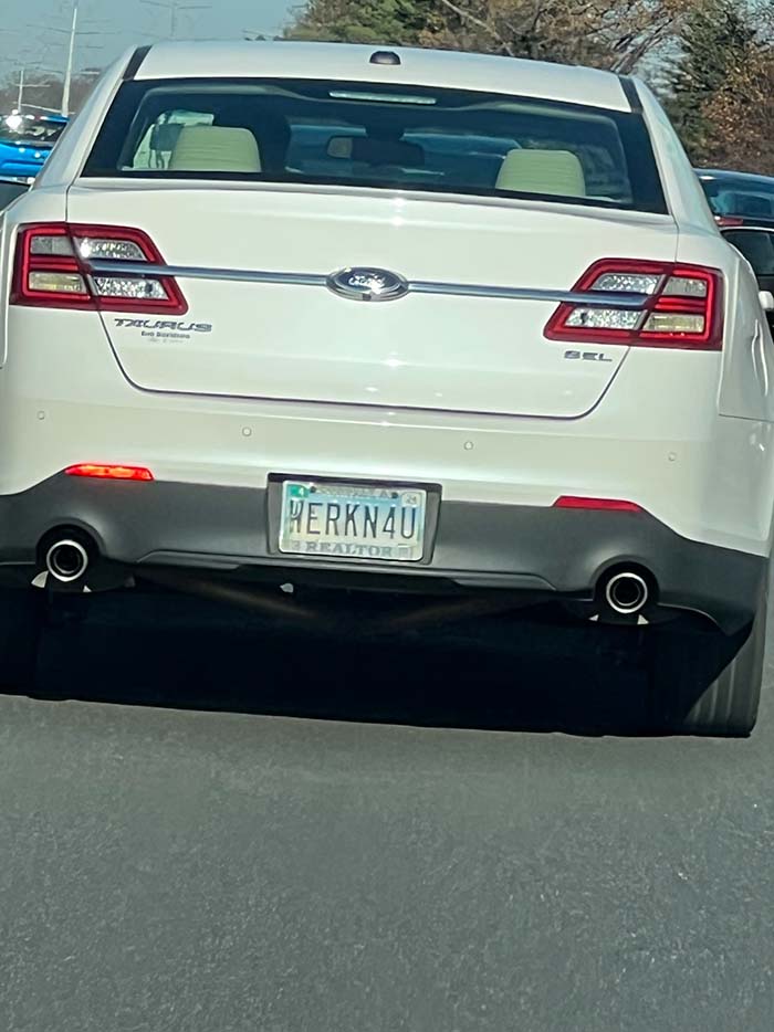WERKN4U vanity license plate