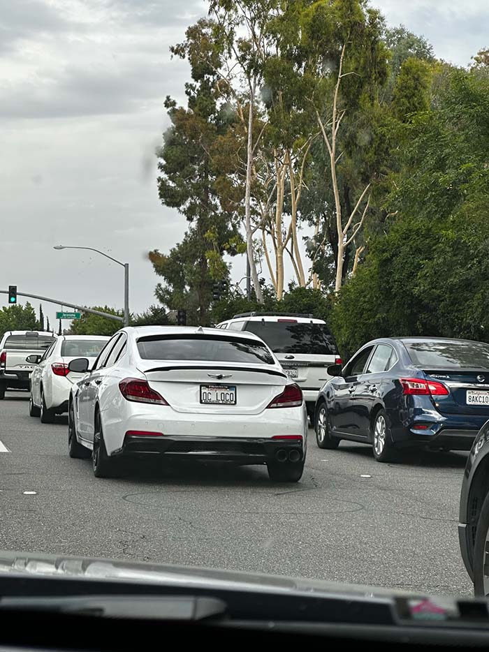 OCLOCO vanity license plate meaning Orange County Crazy