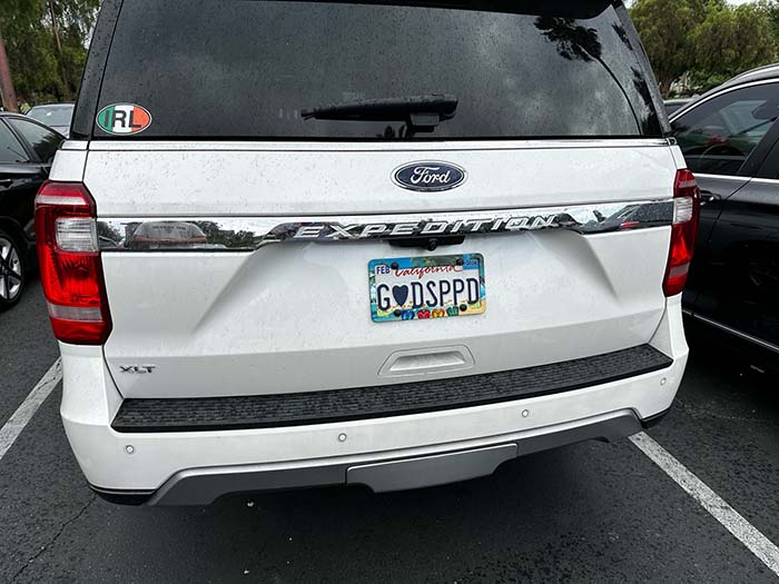 GDDPPD vanity license plate meaning God Speed