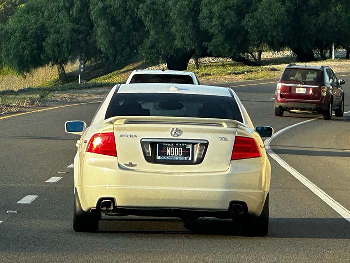 NODO vanity license plate meaning No Dough