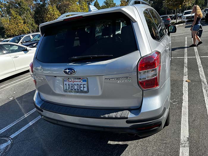 1ABCDEF vanity license plate