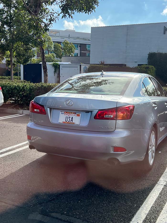 USA vanity license plate