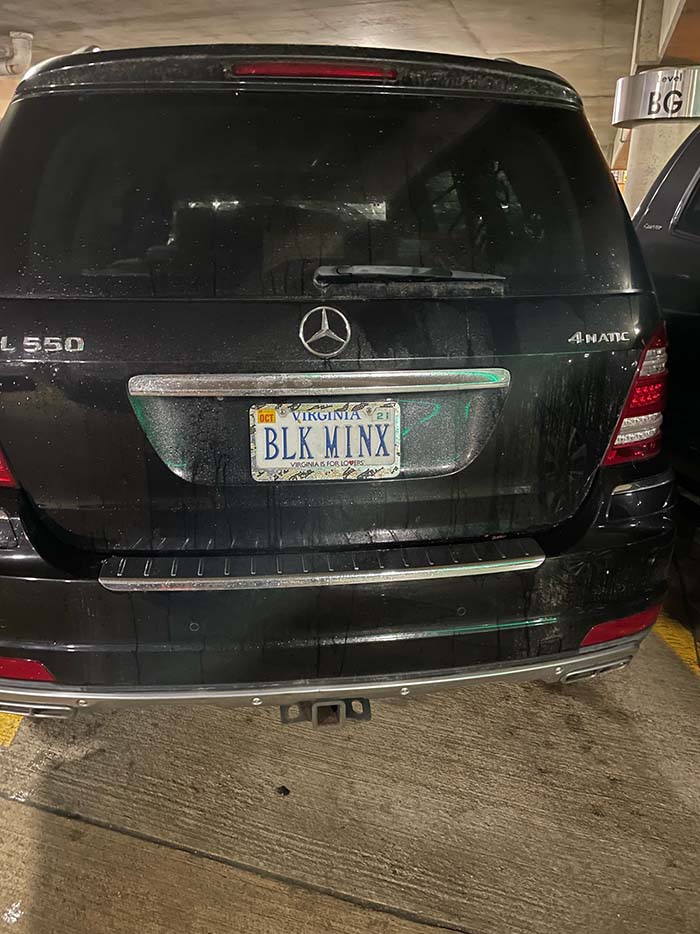 BLKMINX vanity license plate meaning Black Minx