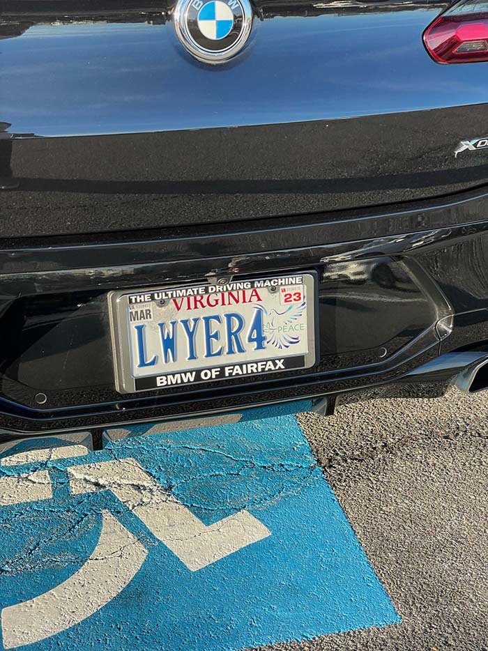 LWYER4 vanity license plate