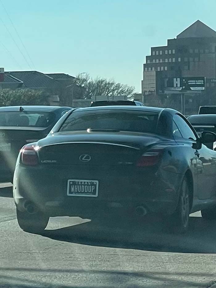 WHUDDUP vanity license plate meaning What's Up?