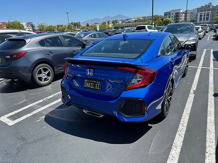 SNAILSI vanity license plate meaning Snail (Honda Civic) SI
