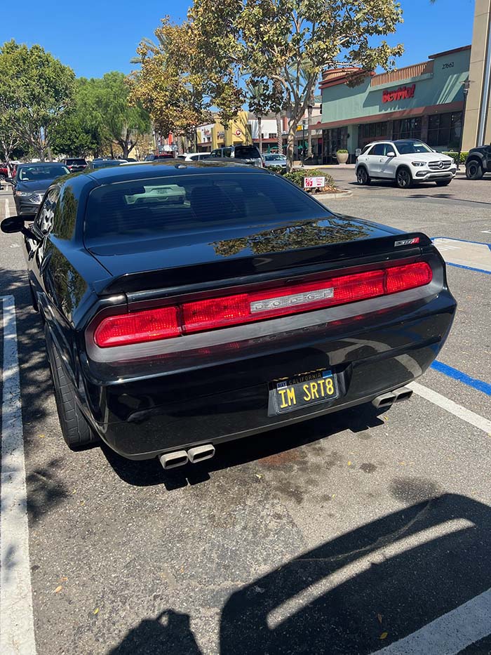 IMSRT8 vanity license plate meaning I'm SRT8 (engine)