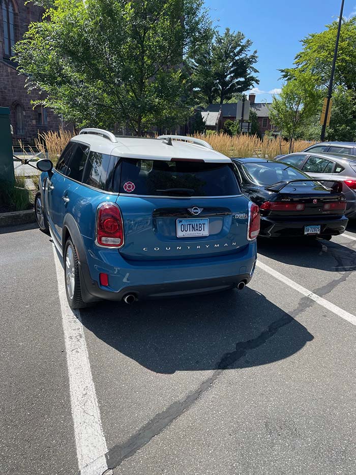 OUTNABT vanity license plate meaning Out and About