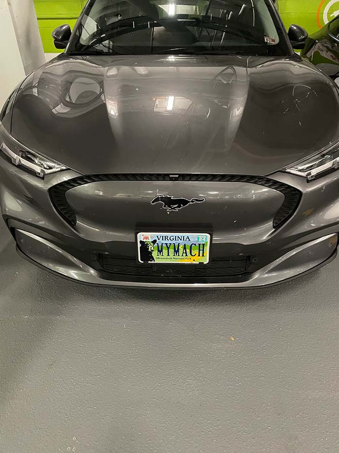 MYMACH vanity license plate meaning My (Ford Mustang) Mach