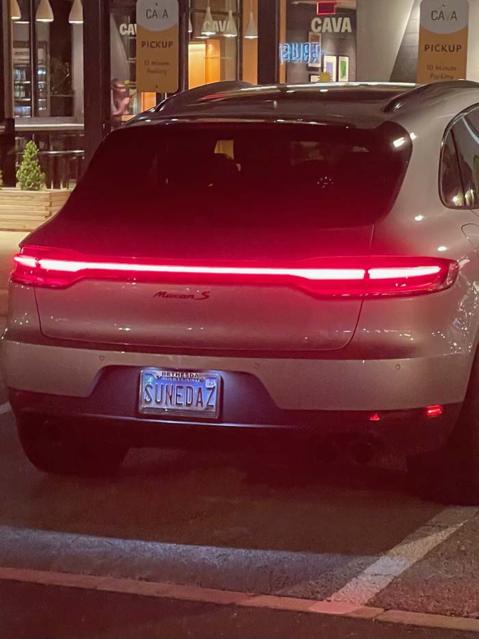 SUNEDAZ vanity license plate