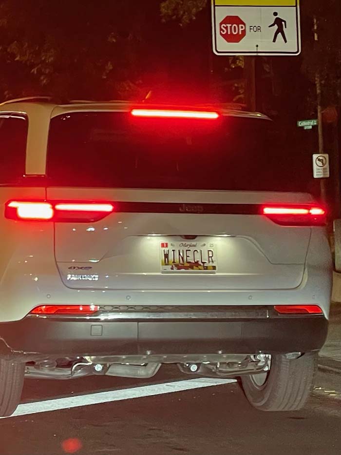 WINECLR vanity license plate meaning Wine Cellar