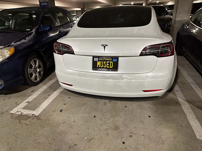 MUSED vanity license plate