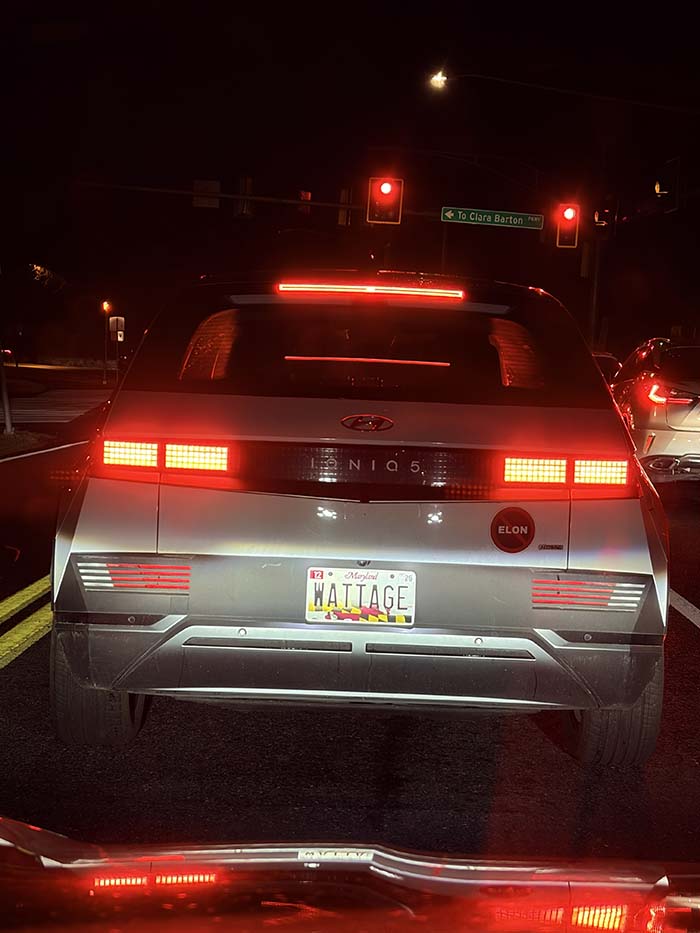 WATTAGE vanity license plate