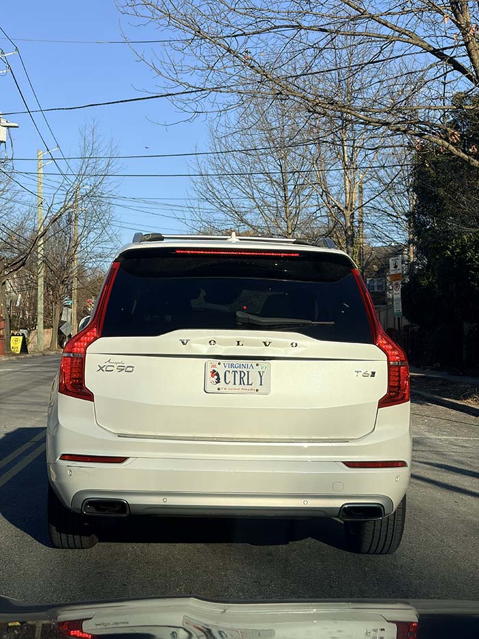 CTRLY vanity license plate