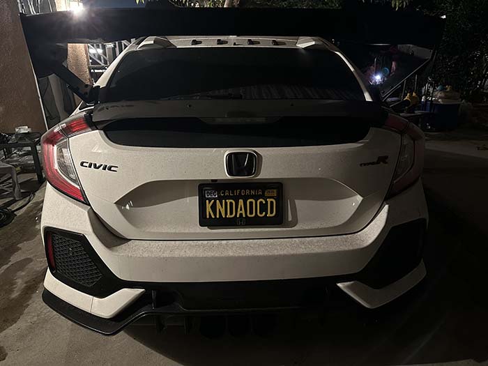 KNDAOCD vanity license plate