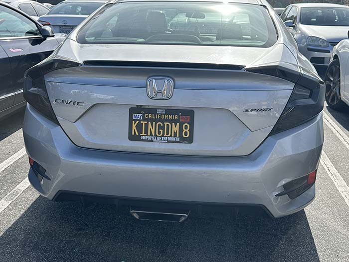 KINDM8 vanity license plate meaning Kingdom 8