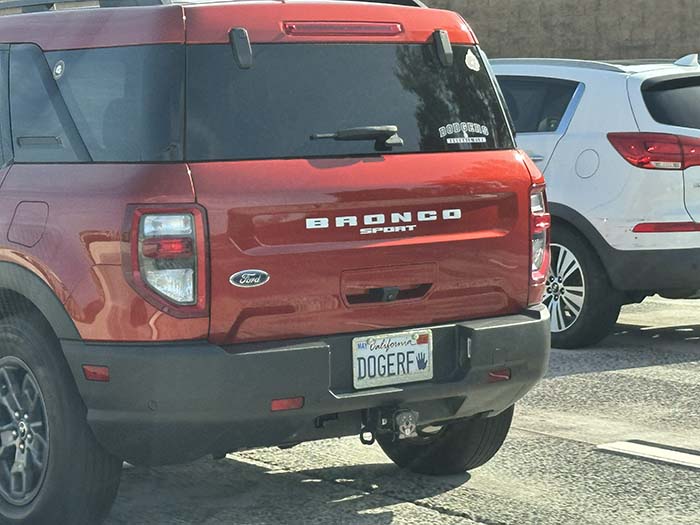 DOGERF vanity license plate