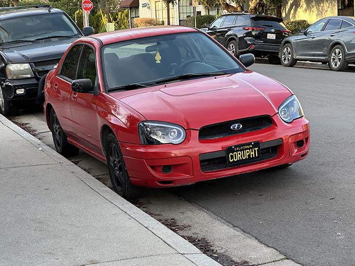 CORUPHT vanity license plate