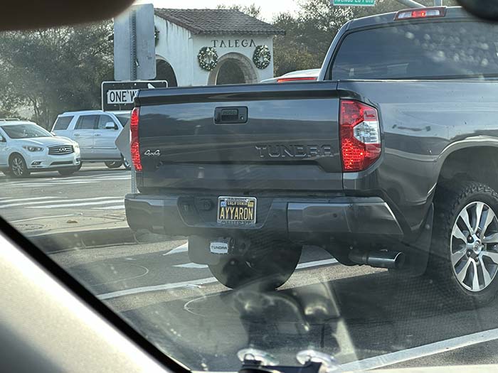 AYYRON vanity license plate