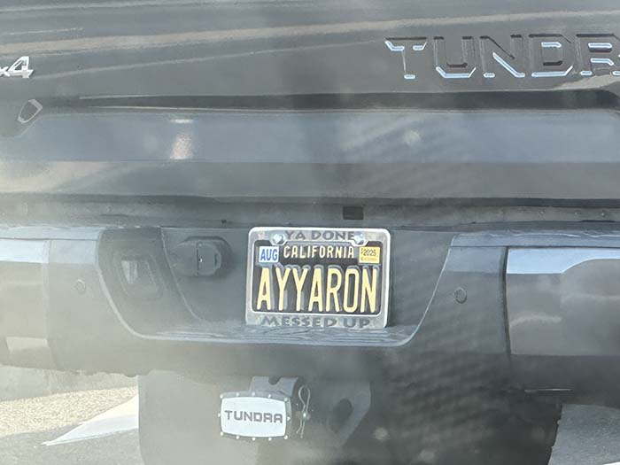 AYYARON vanity license plate