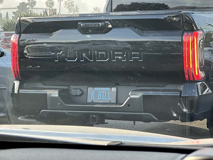 KBILL vanity license plate meaning Kill Bill