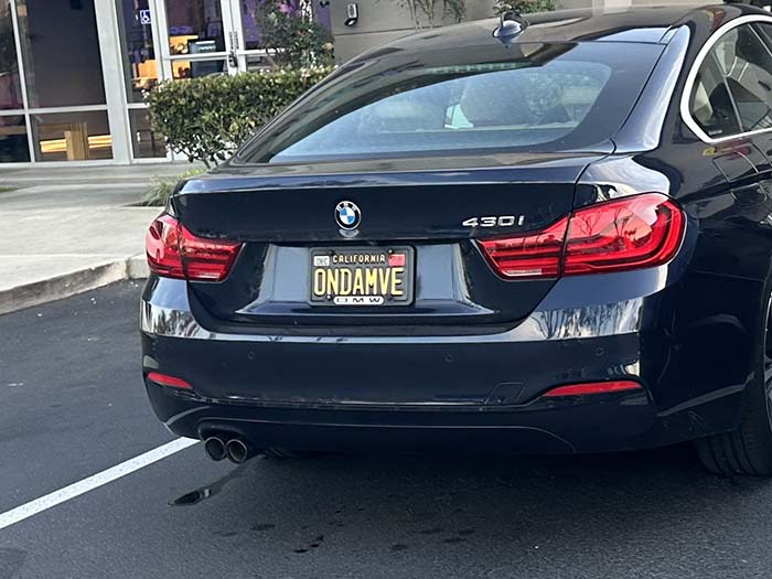 ONDAMVE vanity license plate